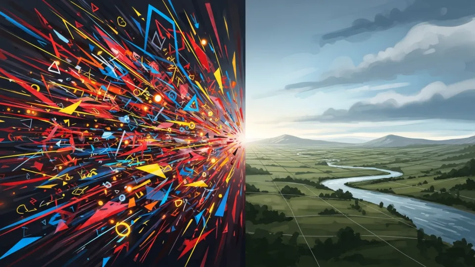 Ilustración conceptual de Pensar rápido, pensar despacio